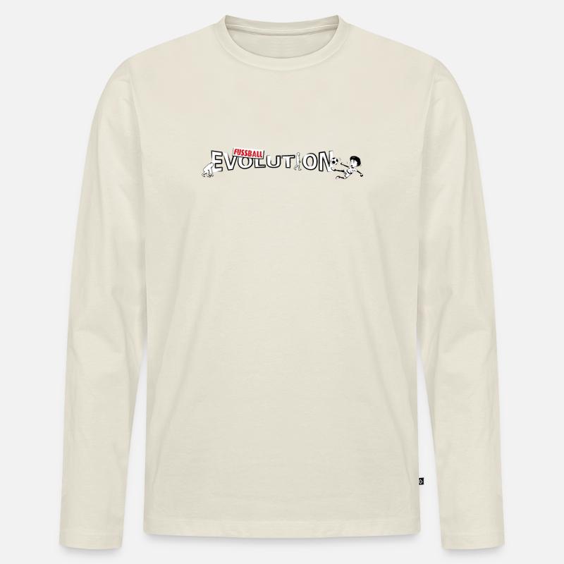 Football Evolution | Evolution Design - Men's Premium Organic Long Sleeve Shirt - off white