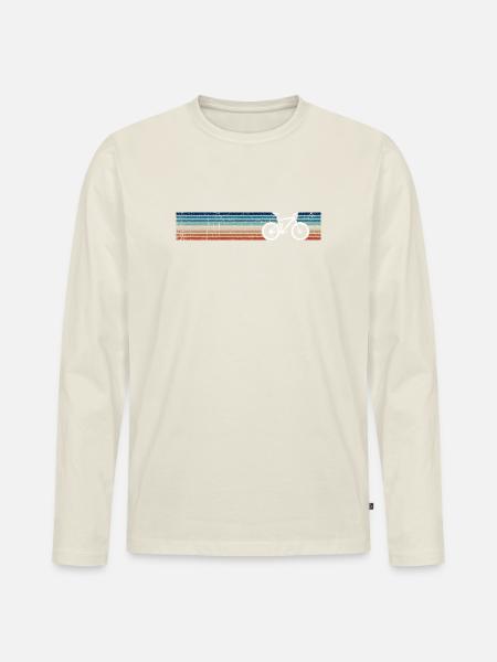 Fahrrad Vintage Retro - Männer Premium Bio Langarmshirt - Naturweiß