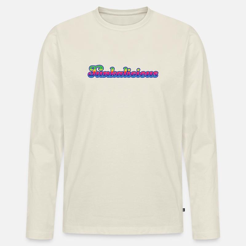 Funkalicious - Männer Premium Bio Langarmshirt - Naturweiß