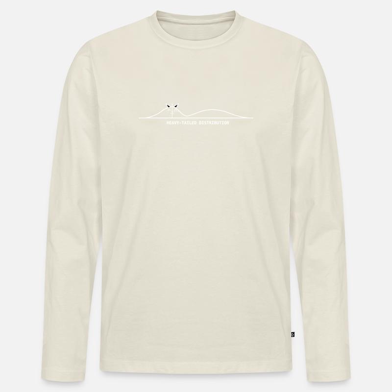 heavy_tailed_distribution_dark - Männer Premium Bio Langarmshirt - Naturweiß