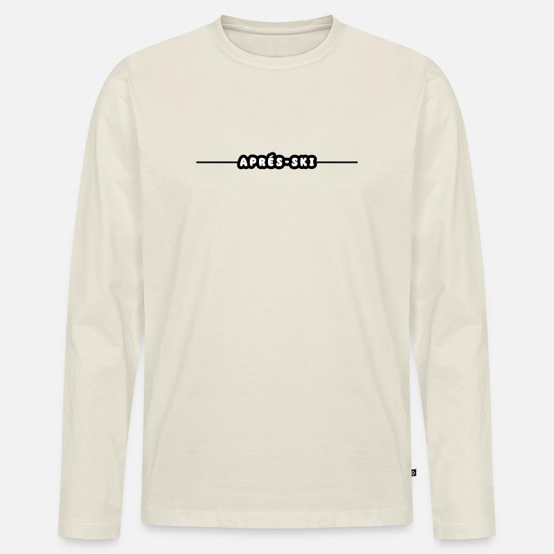 Apres Ski Urlaub - Männer Premium Bio Langarmshirt - Naturweiß