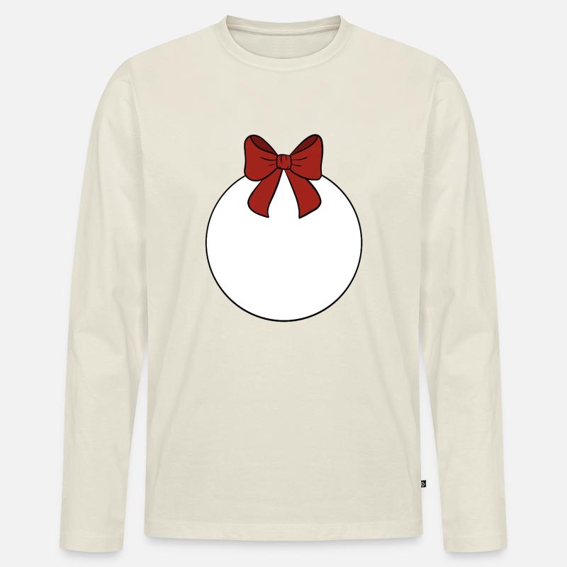 Weihnachtskugel - Männer Premium Bio Langarmshirt - Naturweiß
