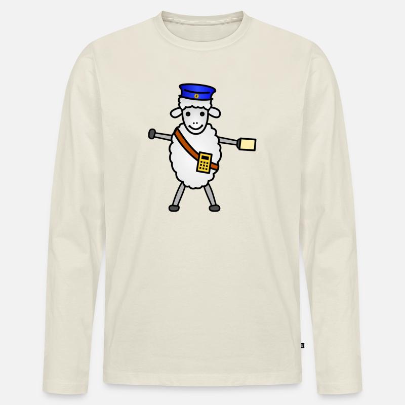 TIB_Schaf-ner_bunt - Männer Premium Bio Langarmshirt - Naturweiß