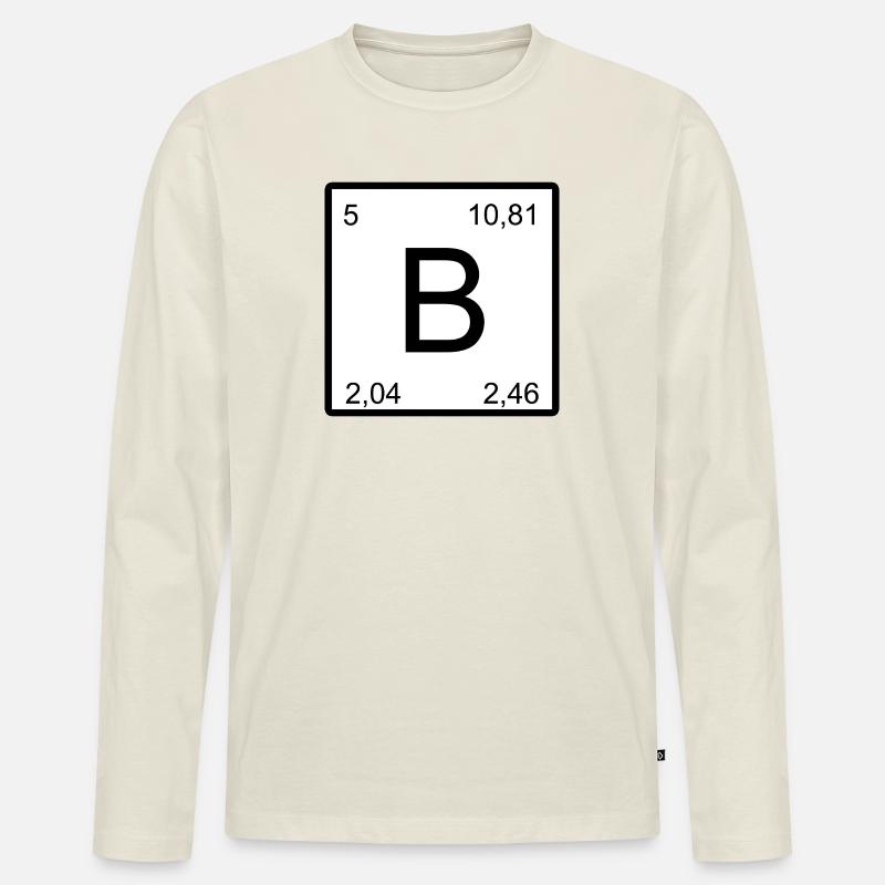 B Element Zahlenkunst Bor - Männer Premium Bio Langarmshirt - Naturweiß