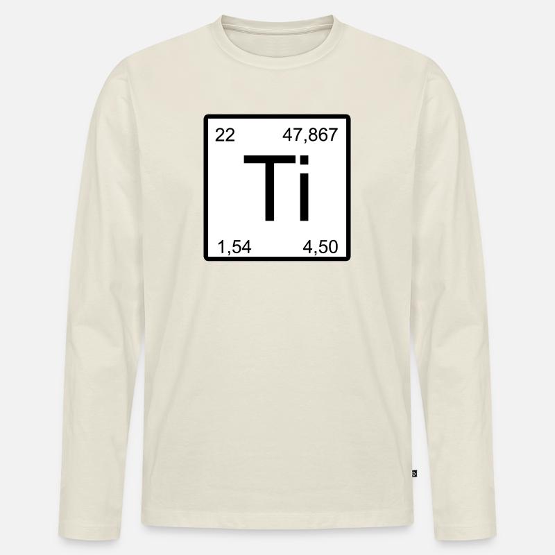 Titanium Elementsymbol Minimal Tile - Männer Premium Bio Langarmshirt - Naturweiß