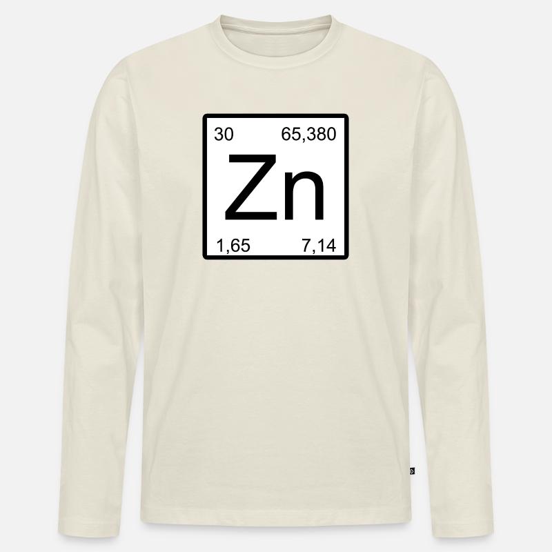 Zink Quadrat Elementdesign - Männer Premium Bio Langarmshirt - Naturweiß