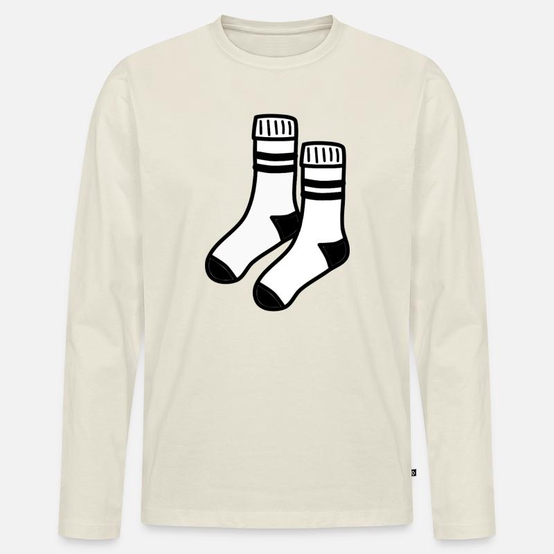 Weiße Socken - Männer Premium Bio Langarmshirt - Naturweiß