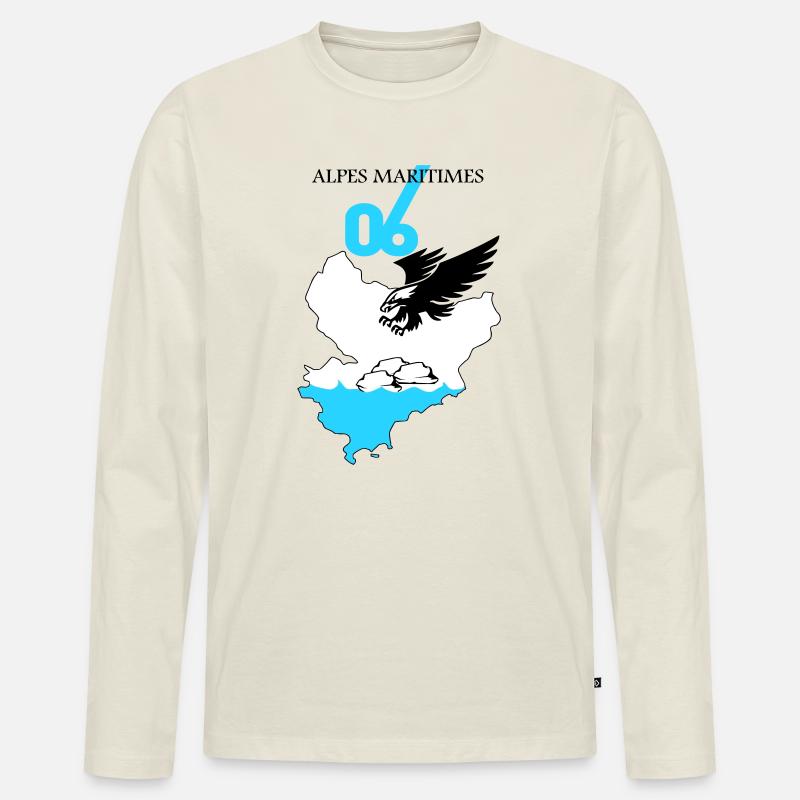 Alpes Maritimes - Männer Premium Bio Langarmshirt - Naturweiß