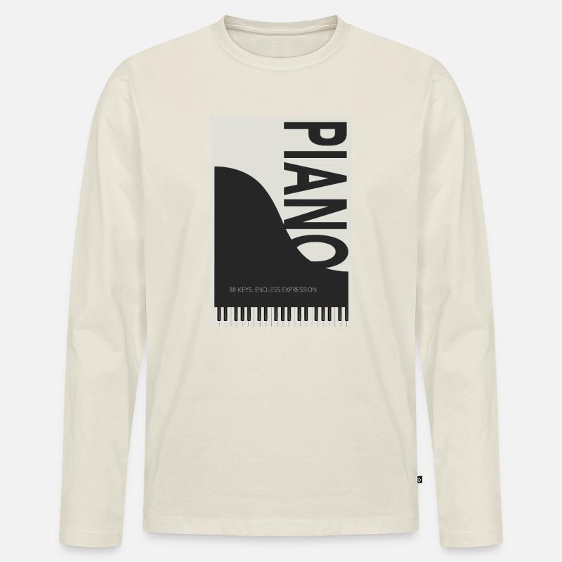 Piano – 88 Keys Endless Expression - Männer Premium Bio Langarmshirt - Naturweiß