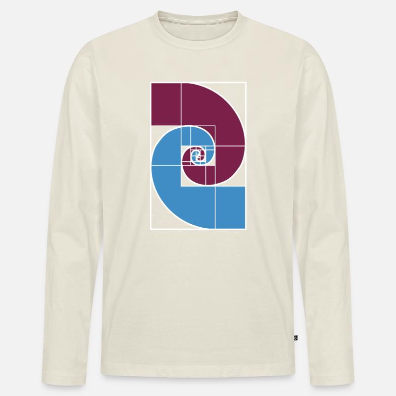 Fibonacci Goldener Schnitt - Männer Premium Bio Langarmshirt - Naturweiß