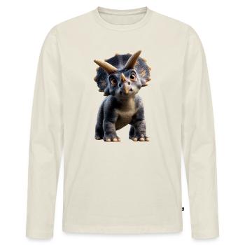 Triceratops Dinosaur Dinos Triceratops Dino - Men's Premium Organic Long Sleeve Shirt - off white - Front - Nico (187cm)