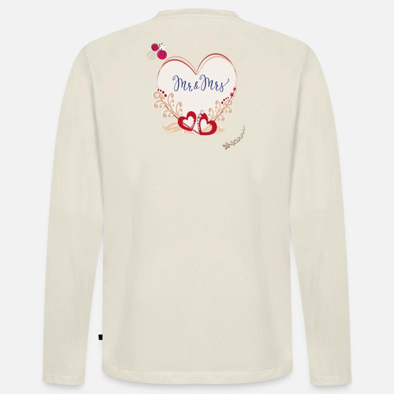 Hochzeit Married - Männer Premium Bio Langarmshirt - Naturweiß
