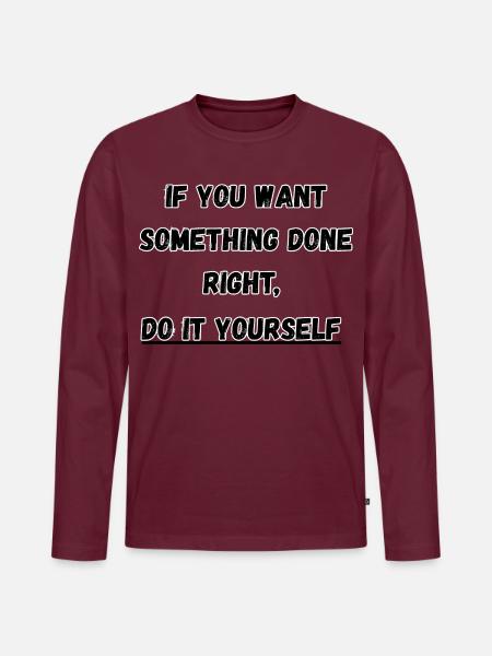 Mach es selbst – TROO-Designs - Männer Premium Bio Langarmshirt - Burgunderrot