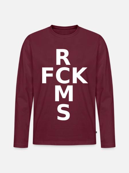 Gegen Nazis - Männer Premium Bio Langarmshirt - Burgunderrot