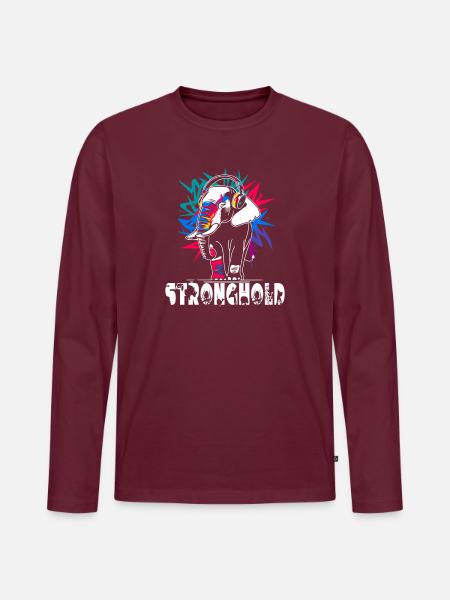 Elefant - Männer Premium Bio Langarmshirt - Burgunderrot