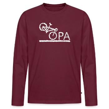 bester Opa Fahrrad Mountainbike Radeln Kritzeln - Männer Premium Bio Langarmshirt - Burgunderrot - Vorne - Nico (187cm)