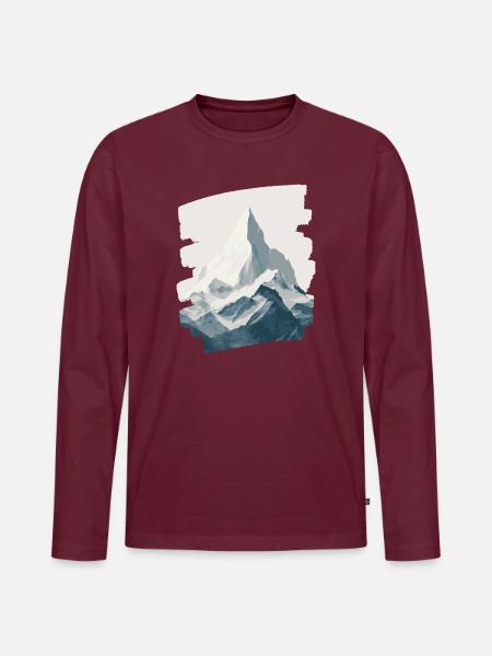 Berge Klettern Kletterer Wandern - Männer Premium Bio Langarmshirt - Burgunderrot