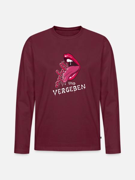 Verliebt - Männer Premium Bio Langarmshirt - Burgunderrot