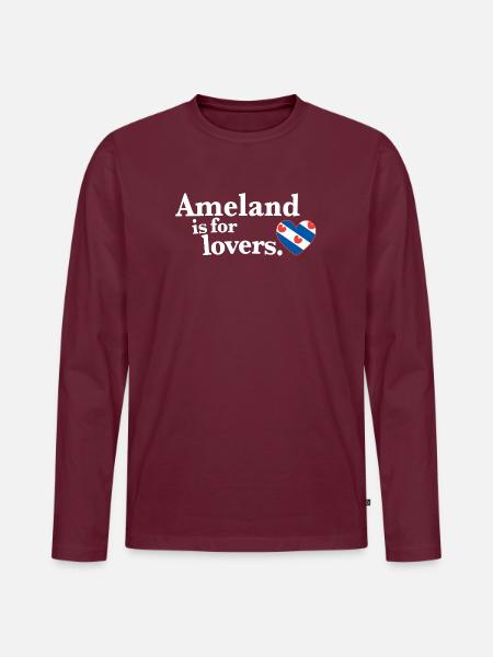 Ameland Lovers - Friesland I - Männer Premium Bio Langarmshirt - Burgunderrot