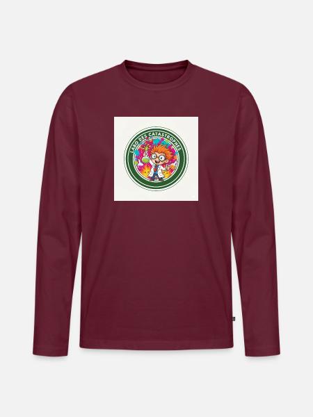 Bunte Katastrophe Labor Wissenschaftlich - Männer Premium Bio Langarmshirt - Burgunderrot