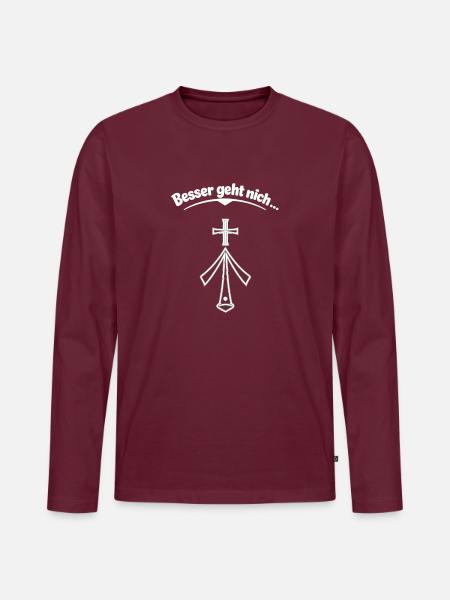 Besser geht nich ... Stralsund - Männer Premium Bio Langarmshirt - Burgunderrot