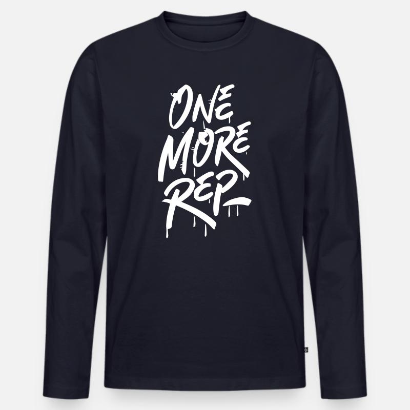 "One More Rep"-Geschenk, Motivation - Männer Premium Bio Langarmshirt - Navy