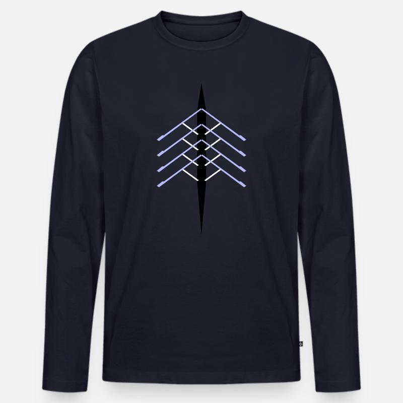 Quad Ruderboot - Männer Premium Bio Langarmshirt - Navy