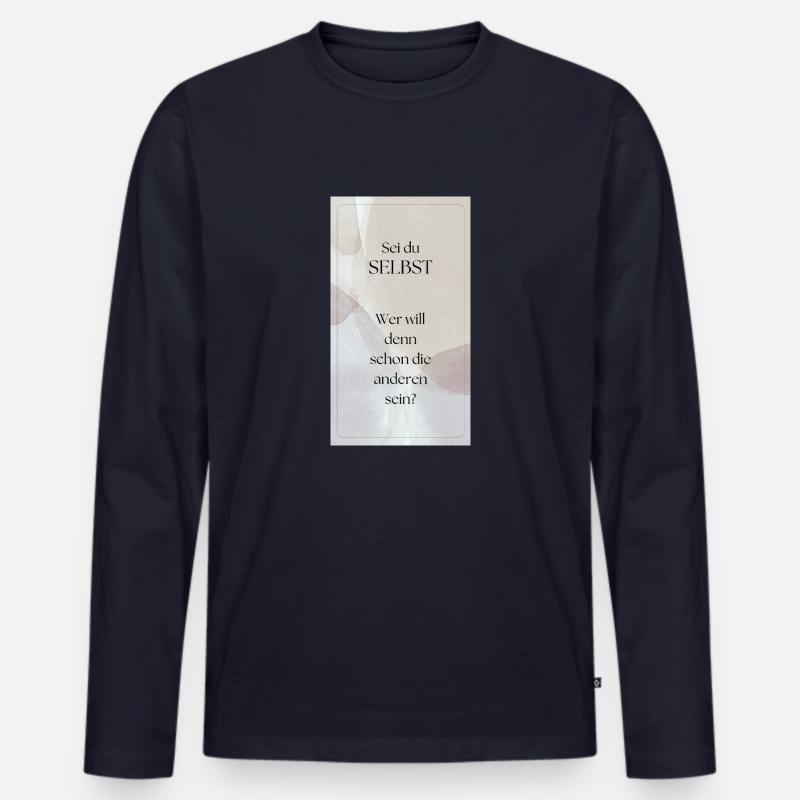 Sei du selbst - Männer Premium Bio Langarmshirt - Navy