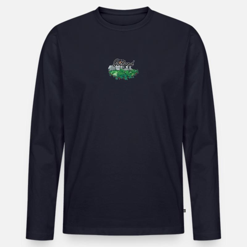 Das ist Gotland - Der Ringwall - Männer Premium Bio Langarmshirt - Navy