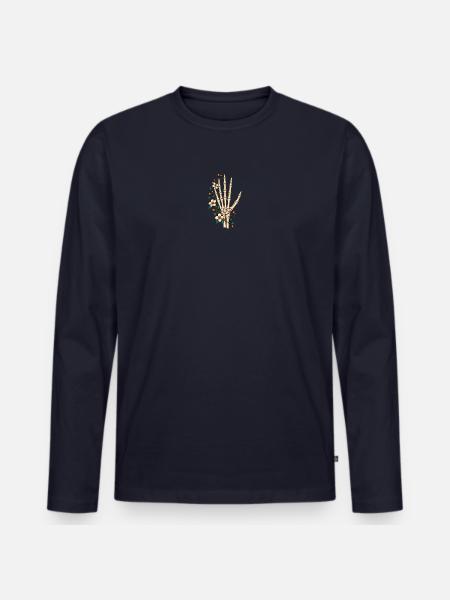 Blühende Skeletthand – Radiologie - Männer Premium Bio Langarmshirt - Navy