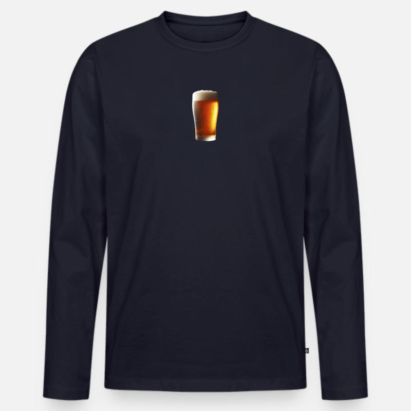 Kaltes Bier - Männer Premium Bio Langarmshirt - Navy