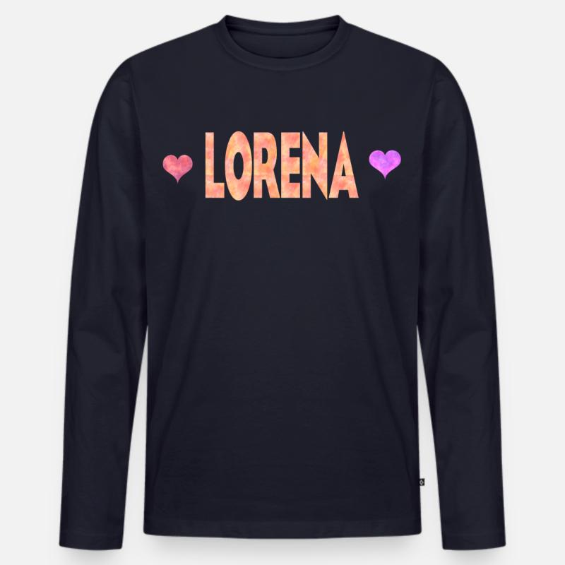 Lorena - Männer Premium Bio Langarmshirt - Navy