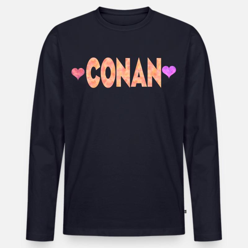 Conan - Männer Premium Bio Langarmshirt - Navy