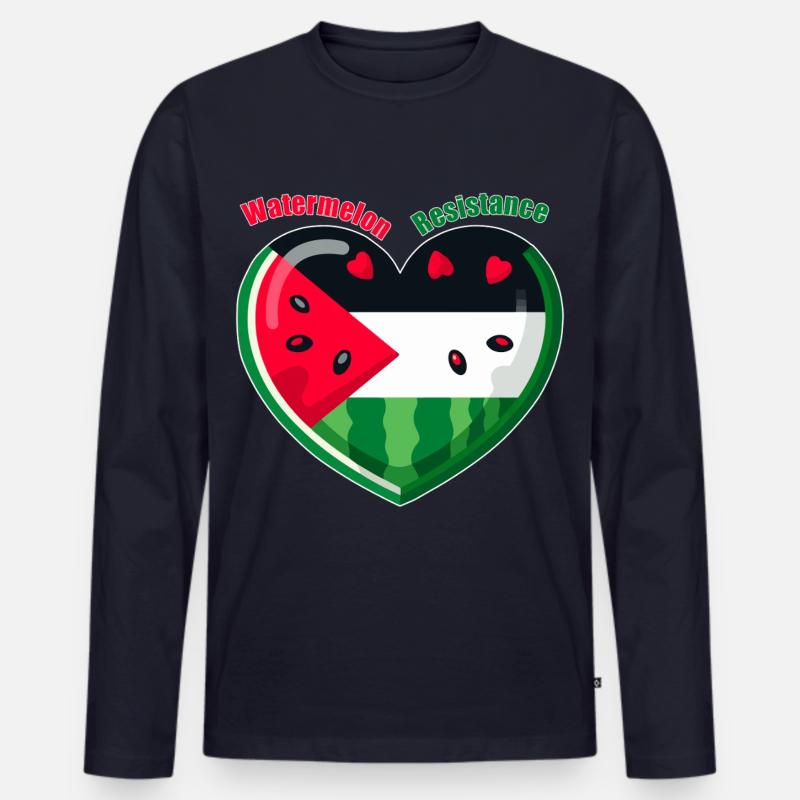 Resistenz der Wassermelone - Männer Premium Bio Langarmshirt - Navy