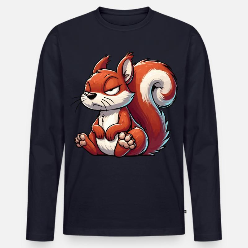 Eichhörnchen Eichhorn Eichhörnchenliebhaber Nager - Männer Premium Bio Langarmshirt - Navy