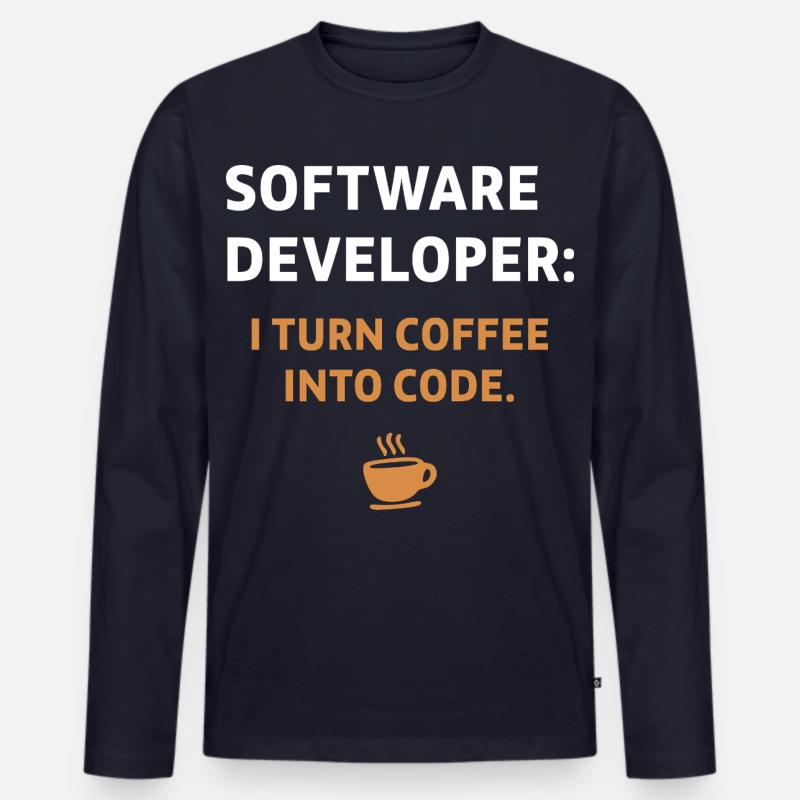 Software Developer - Coffee Edition - Männer Premium Bio Langarmshirt - Navy