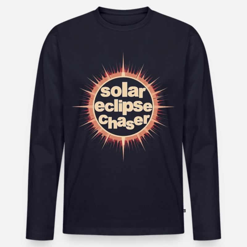 Solar eclipse chaser - Männer Premium Bio Langarmshirt - Navy