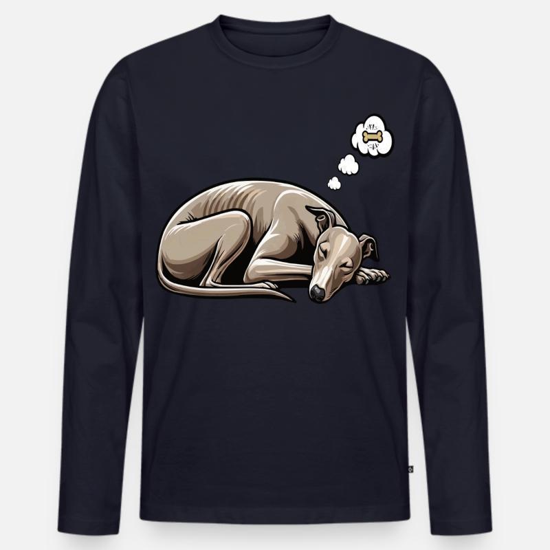 Whippet Windhund Whippets Windhundbesitzer - Männer Premium Bio Langarmshirt - Navy