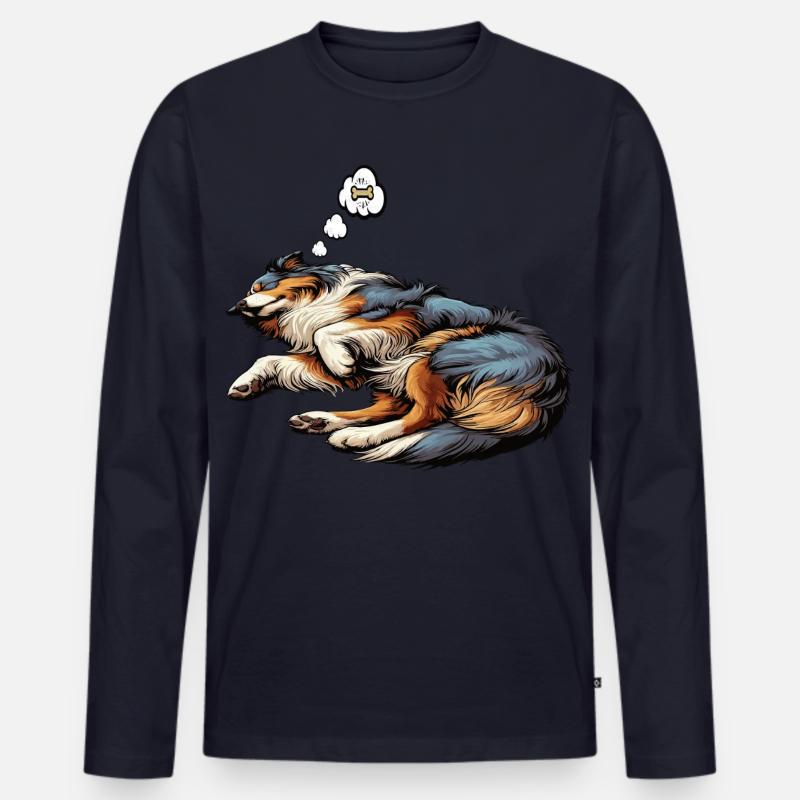 Australian Shepherd Aussie Aussiebesitzer Aussies - Männer Premium Bio Langarmshirt - Navy