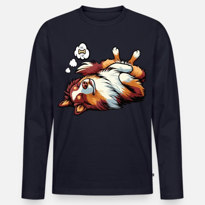 Australian Shepherd Aussie Aussiebesitzer Aussies - Männer Premium Bio Langarmshirt - Navy