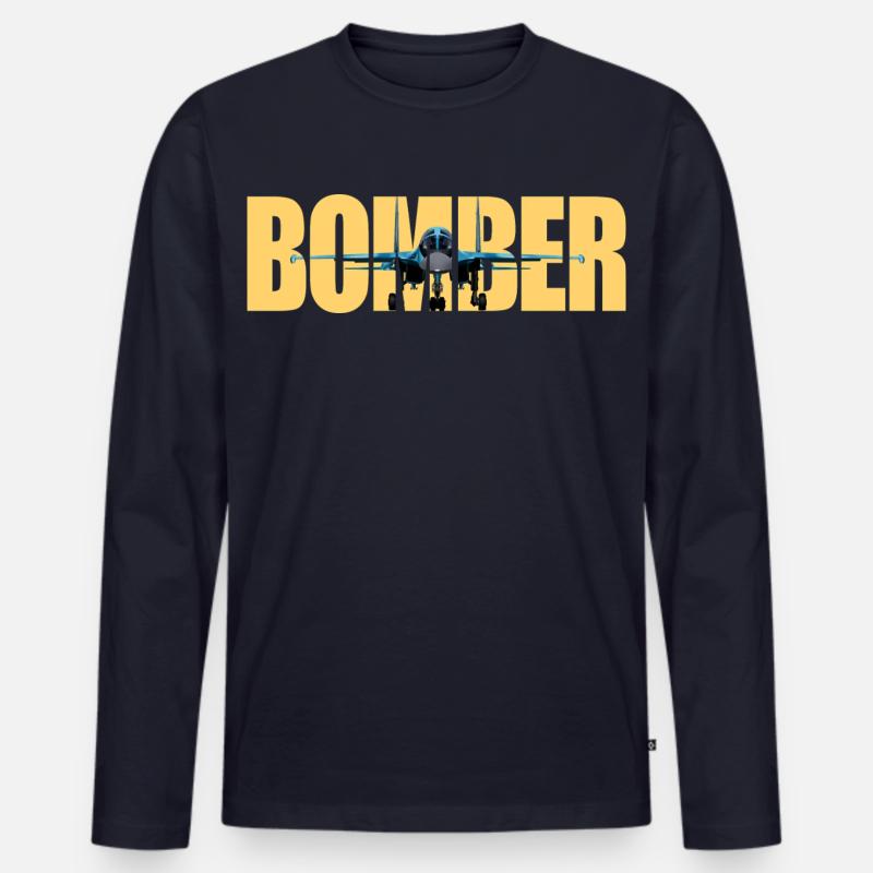 Bomber Su-34 - Männer Premium Bio Langarmshirt - Navy