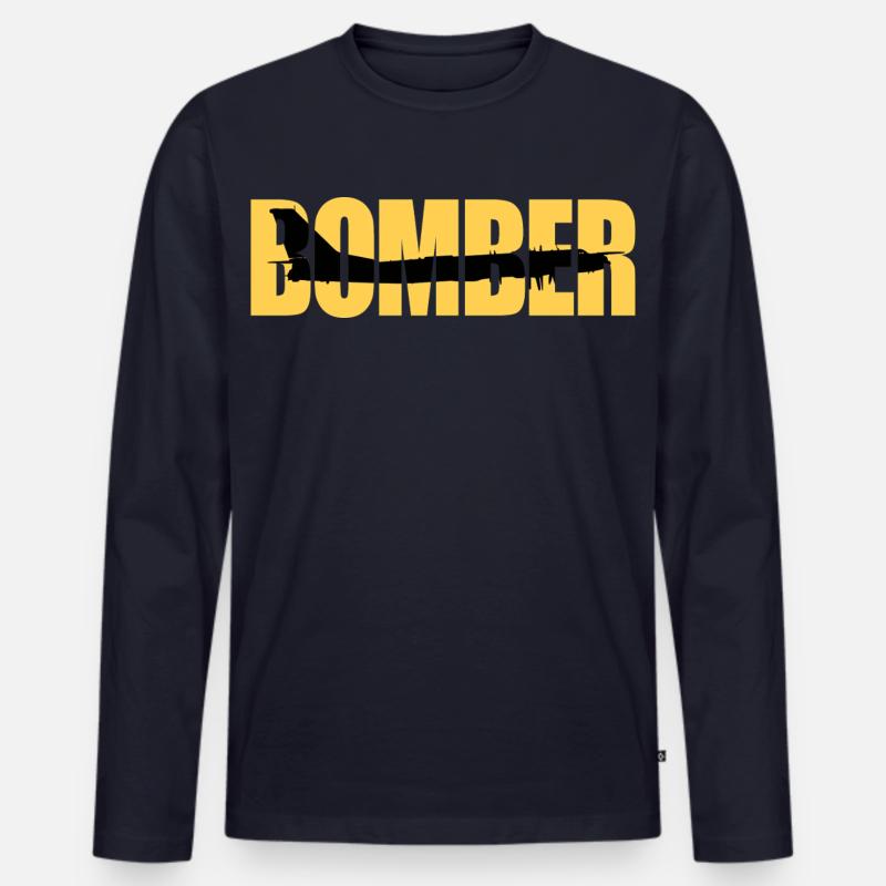 Bomber Tu-95 - Männer Premium Bio Langarmshirt - Navy