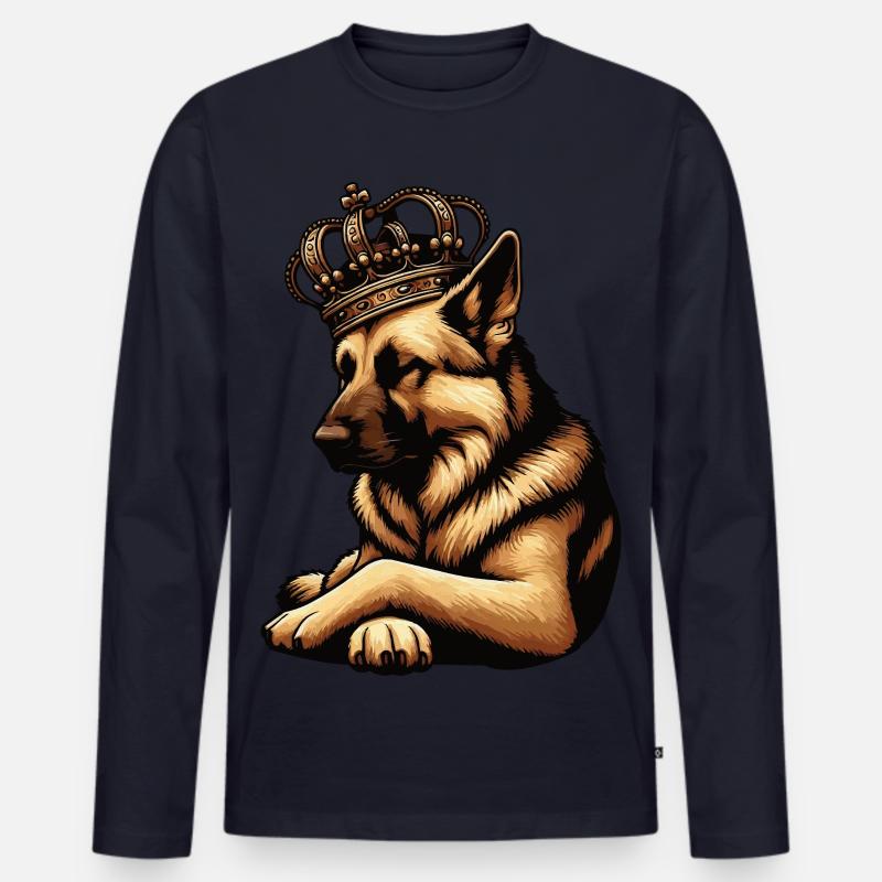 Deutscher Schäferhund Schäferhunde Schäferhunde - Männer Premium Bio Langarmshirt - Navy