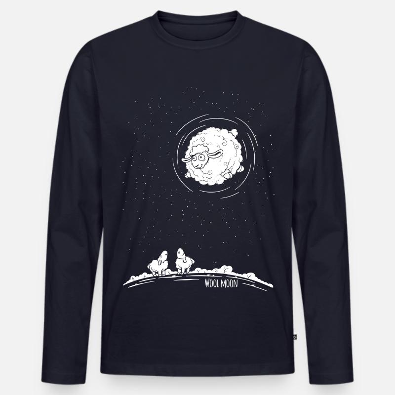 Wool Moon - Männer Premium Bio Langarmshirt - Navy