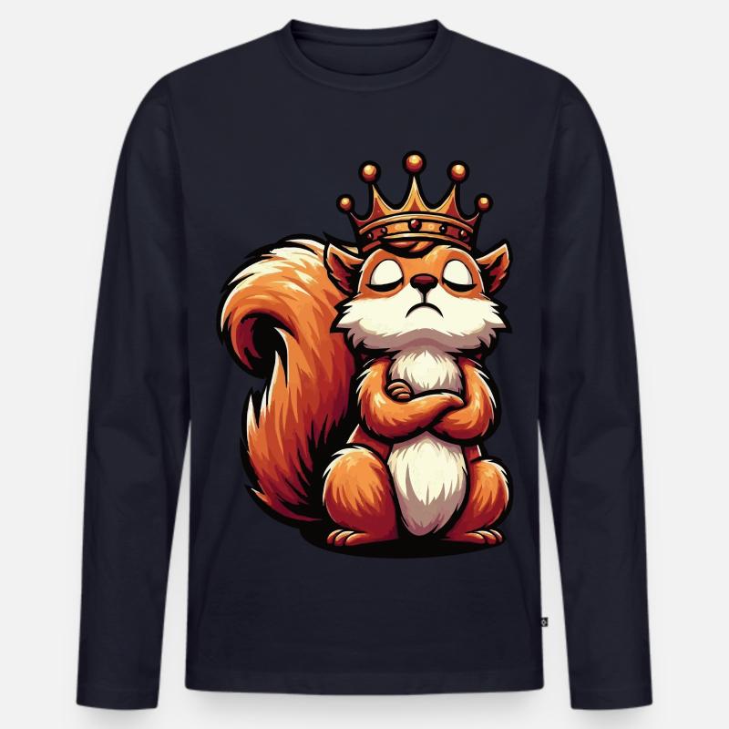 Eichhörnchen Eichhorn Eichhörnchenliebhaber Nager - Männer Premium Bio Langarmshirt - Navy