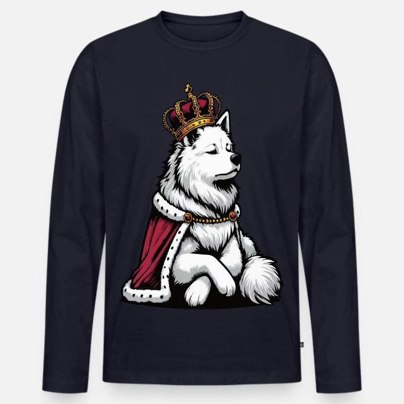 Weißer Schäferhund Schäferhund Schäferhunde - Männer Premium Bio Langarmshirt - Navy