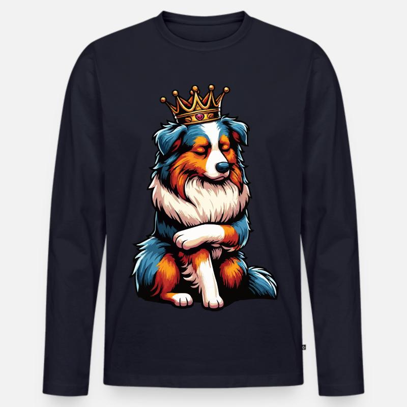 Australian Shepherd Aussie Aussiebesitzer Aussies - Männer Premium Bio Langarmshirt - Navy