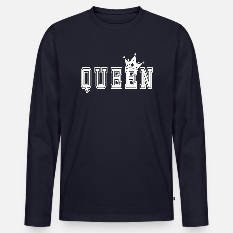 Queen Vorderseite - Männer Premium Bio Langarmshirt - Navy