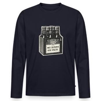 My Kinda Six Pack - Men's Premium Organic Long Sleeve Shirt - navy - Front - Nico (187cm)