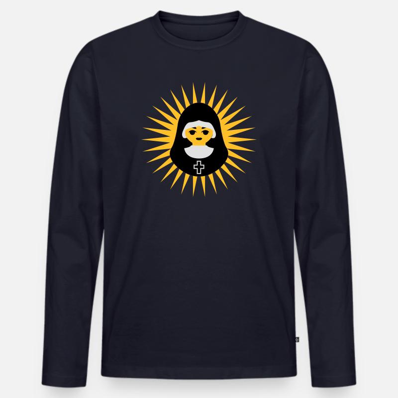 Nonne - Männer Premium Bio Langarmshirt - Navy